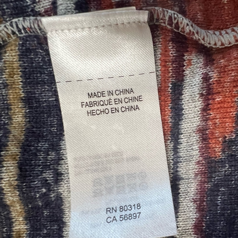 Lucky Brand Aztec Drape Cardigan Sweater XS Southwest Long Line Cotton Blend 282 - Picture 4 of 4